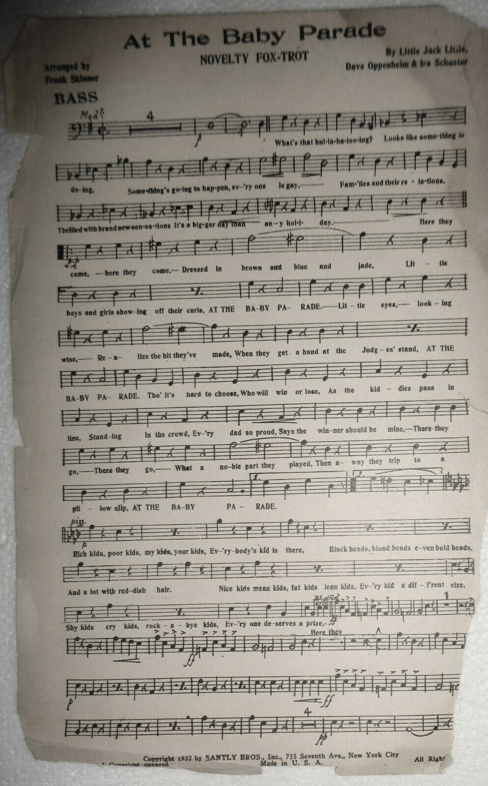 At the baby parade, by Little Jack Little, et al - 1932 orchestra score