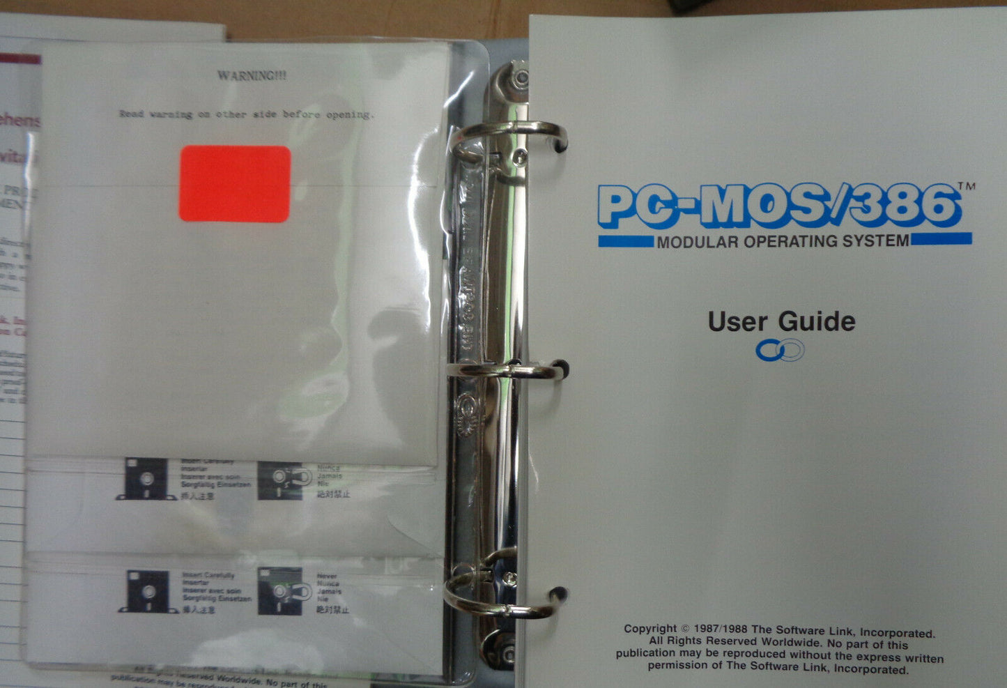 PC-MOS/386 Modular Operating System - 5-User version, 1988. Unused. Pristine.