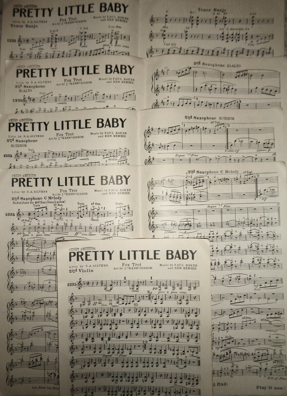Sweet Man by Roy Turk, M Pinkard / Pretty Little Baby by Silvers -1926 orchestra