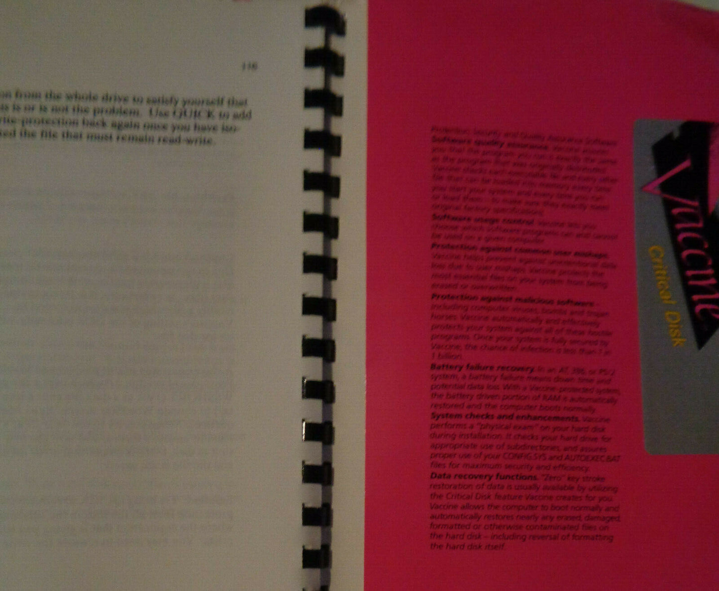 Vaccine 2.0 (For The Health Of Your Computer) by FoundationWare 1988 For IBM PC