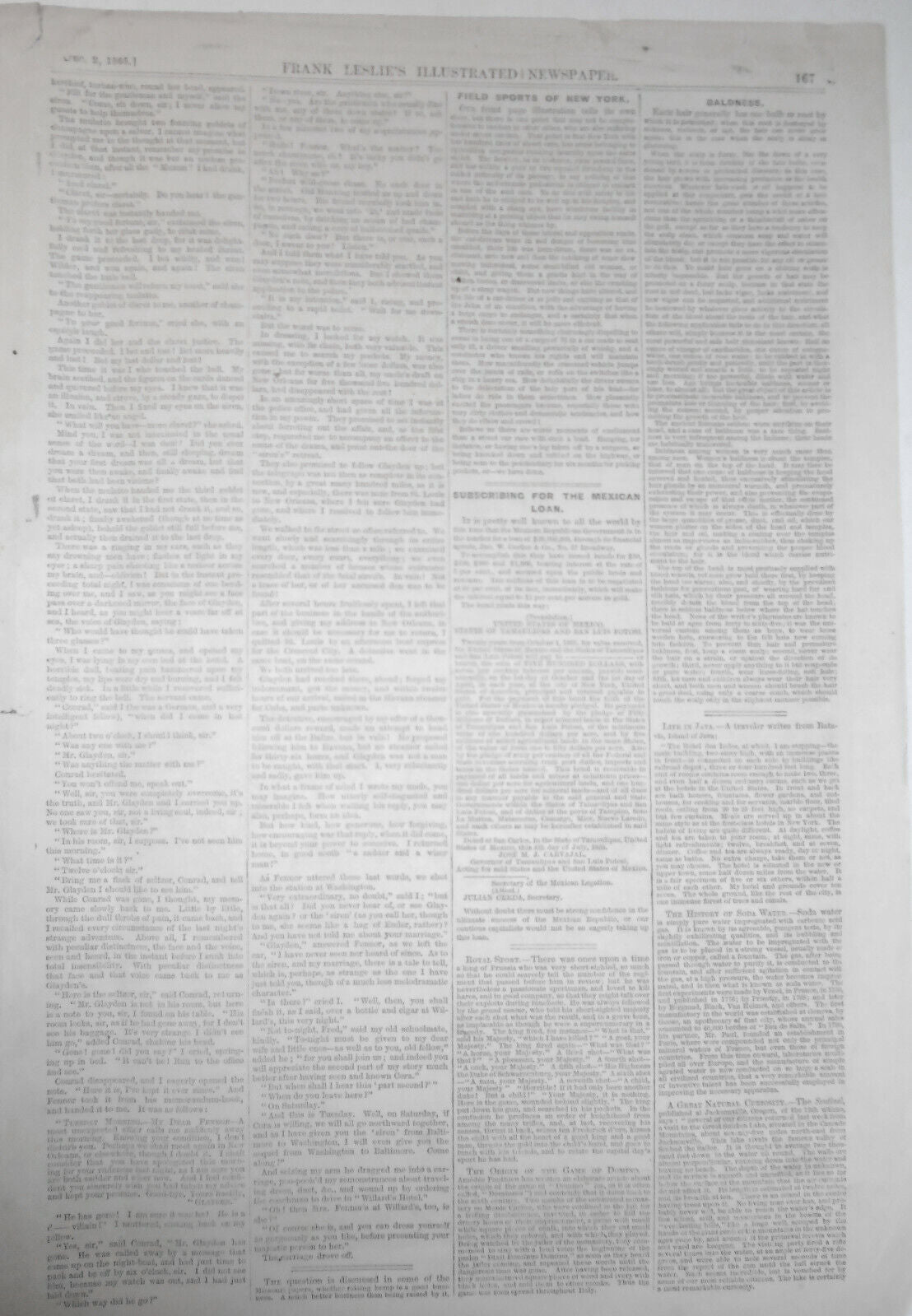 Where the Cholera Comes From, Frank Leslie's, December 2, 1865