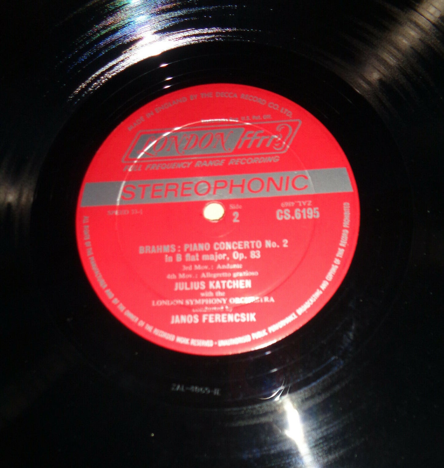 Brahms: Piano concerto no. 2, LP - Julius Katchen, London Symphony, Ferencsik