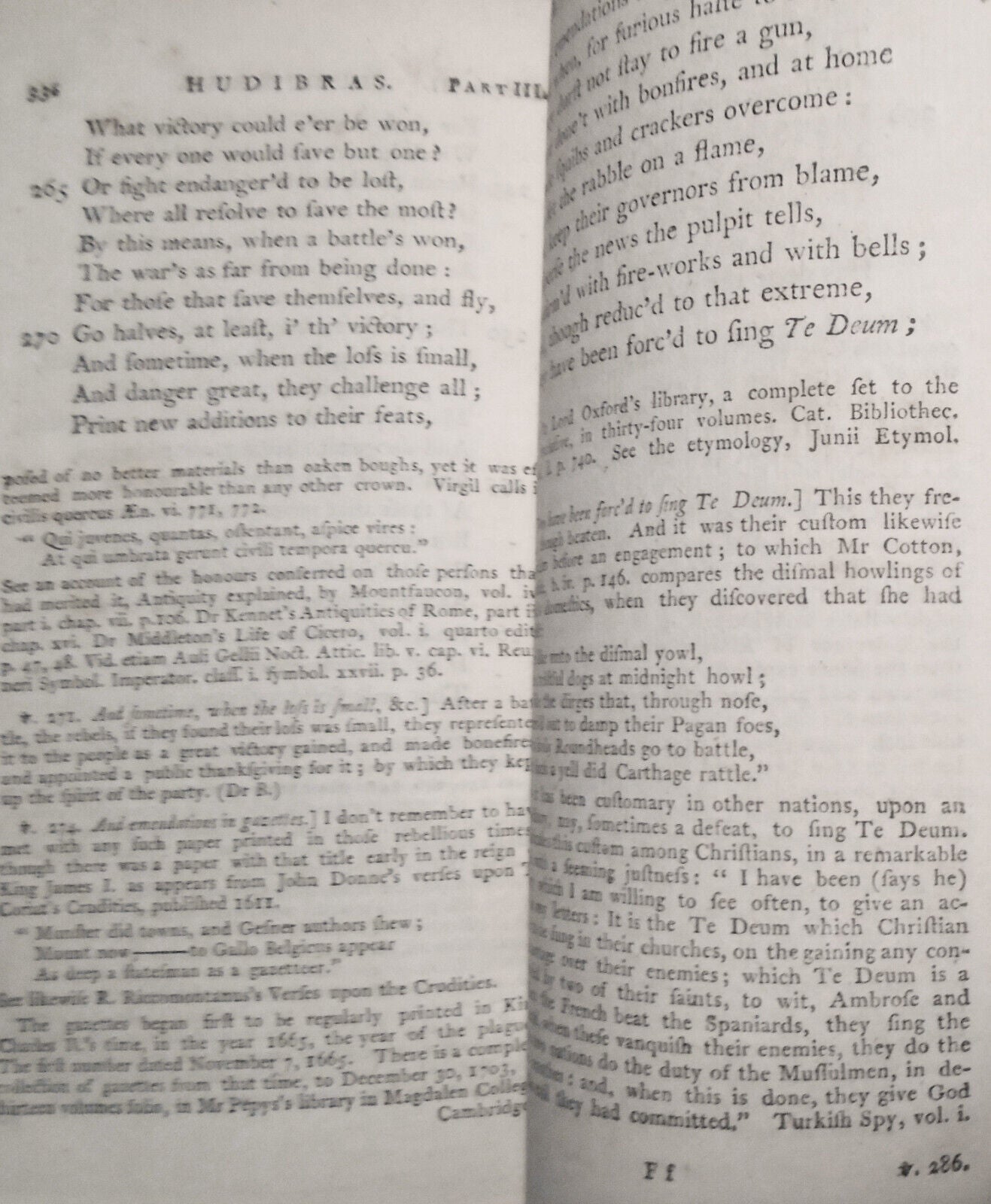 1779 Hudibras, by Samuel Butler. 2 Volumes set.