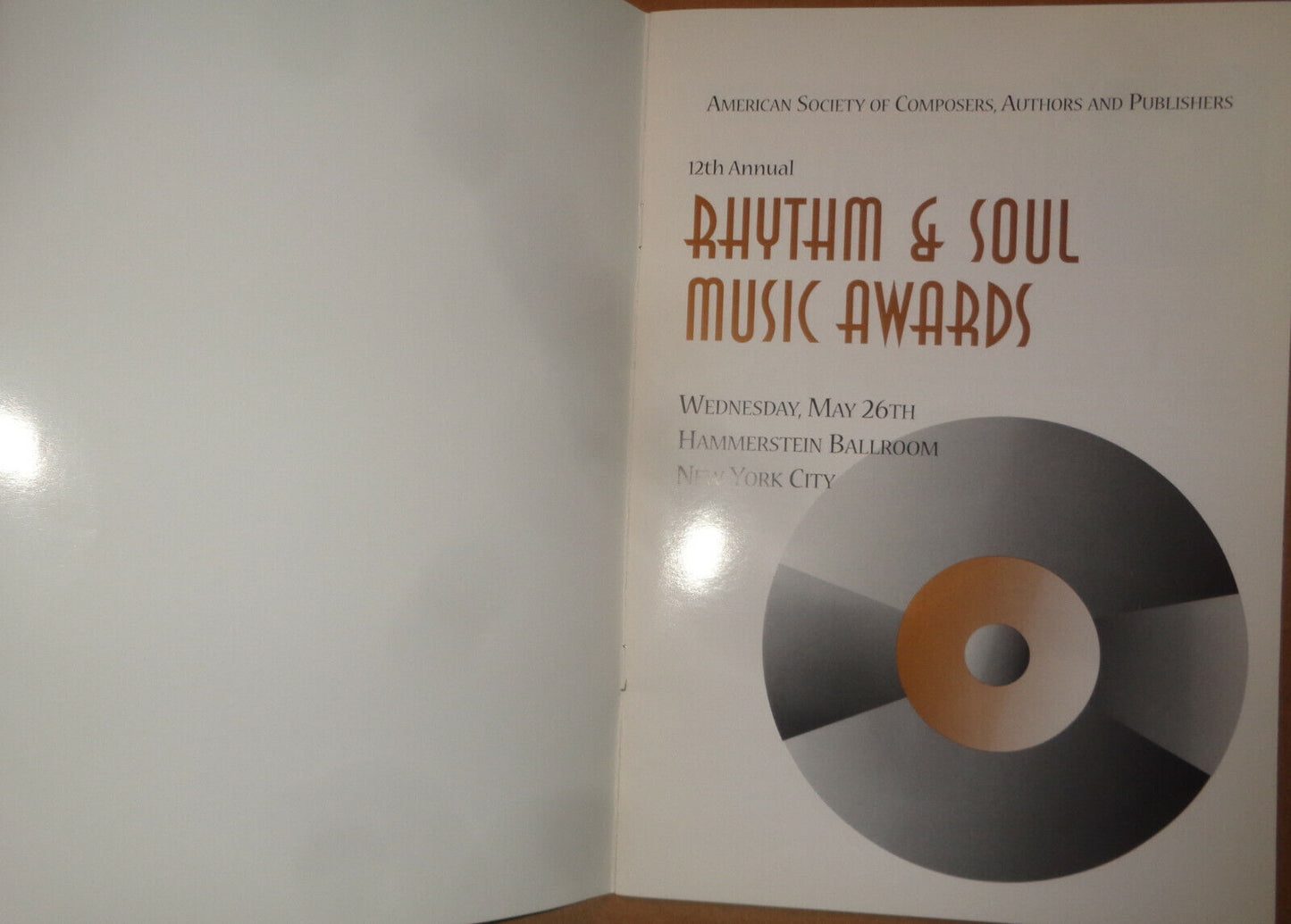 1999 ASCAP Rhythm & Soul Music Awards 12th Anniversary - Souvenir Program