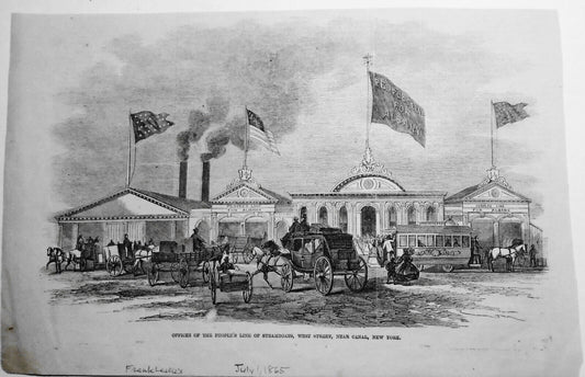 Offices of People's Line of Steamboats, West Street, Near Canal, New York - 1865