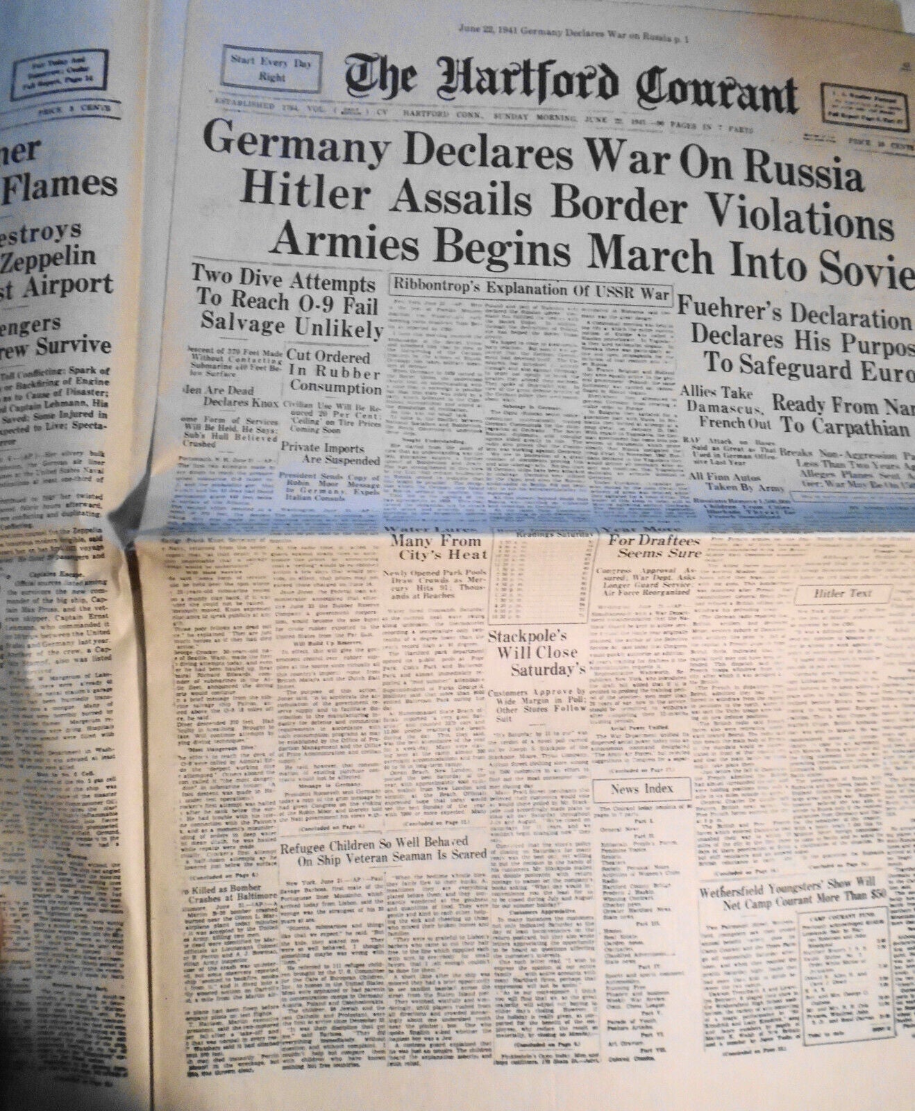 The Connecticut Courant -  historic issues 18th - 20th century reprints