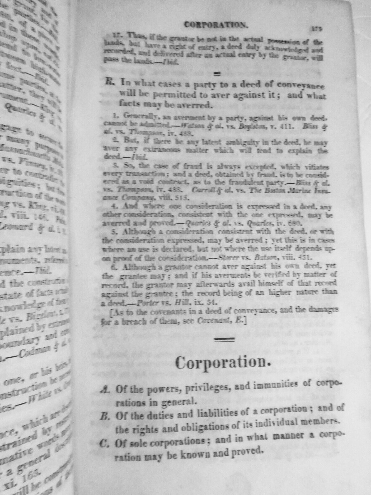 1818 Bigelow Digest of  cases in Supreme Judicial Court Massachusetts 1804 -1815