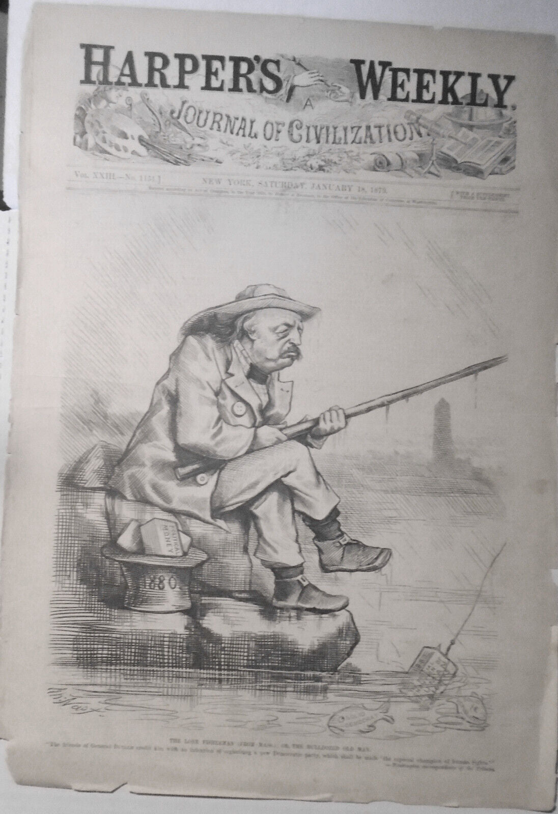 The Lone Fisherman (from Mass.): or, the Bulldozed Old Man, by Thomas Nast