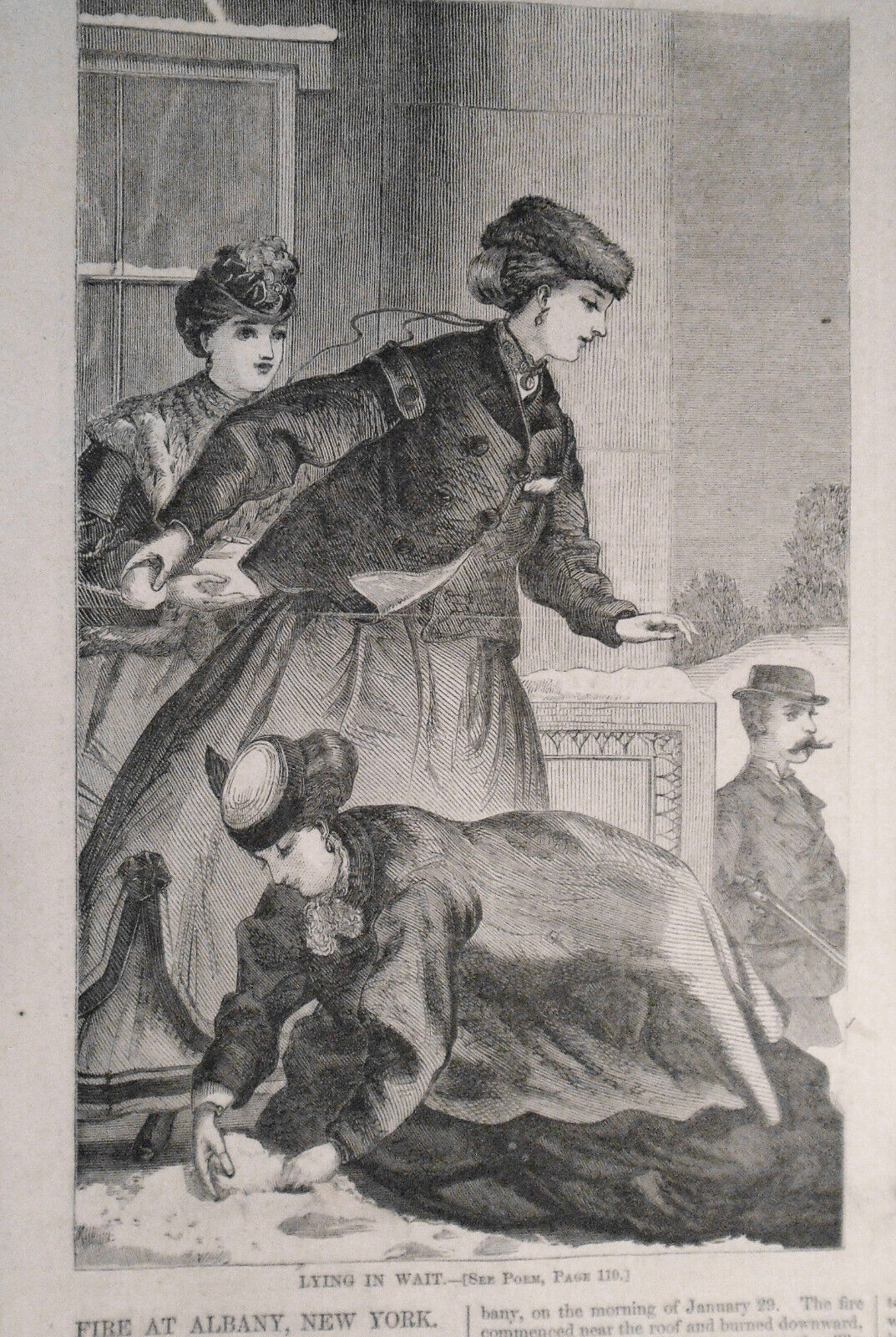 Burning Of The Academy Of Music, Albany / Fenian Attack .. Harper's Weekly 1868
