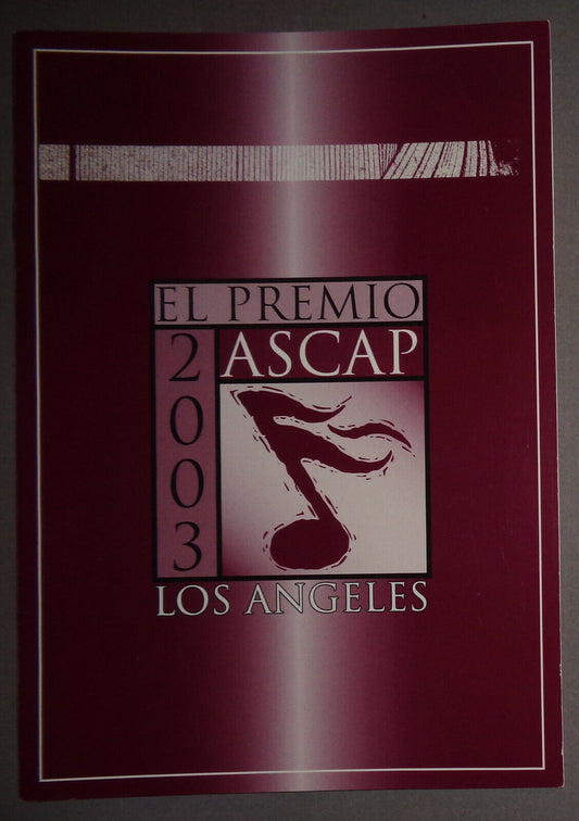El Premio ASCAP 2003 - Souvenir Program - Olga Tanon, Joan Sebastian - Honorees