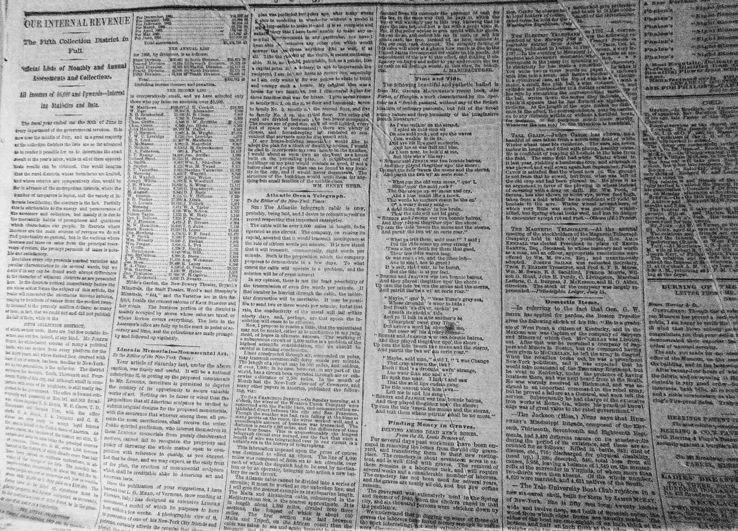 The New York Times, Sunday July 16, 1865. Civil War; Miss Harris Insanity Trial