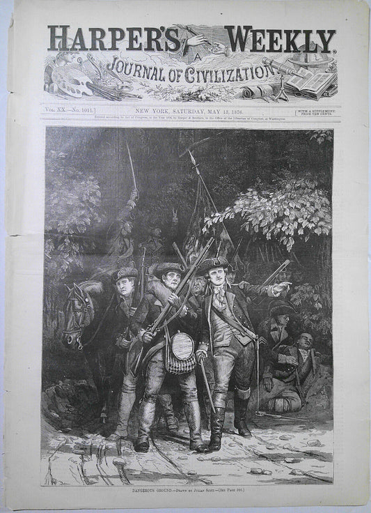 Dangerous Ground, by Julian Scott. Harper's Weekly, May 13, 1876.  Original