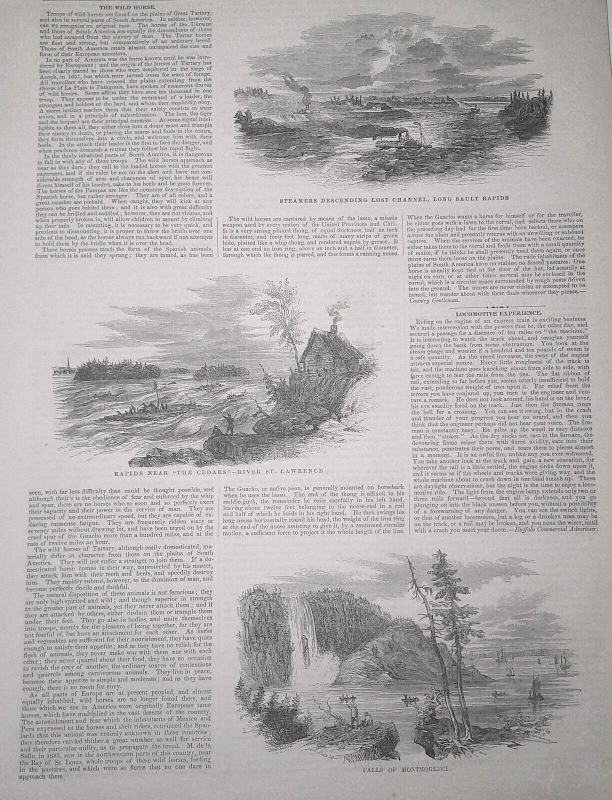 A Trip to Canada - Story & 8 Prints - Ballou's Pictorial, June 6, 1857. Original