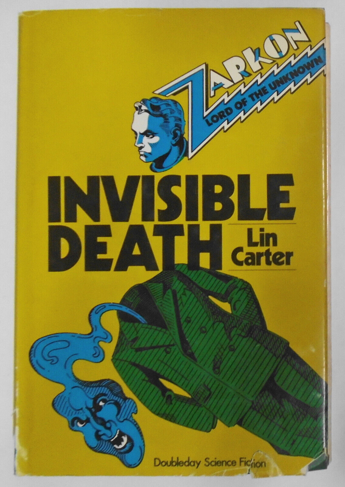 Invisible Death by Lin Carter (Hardcover) First Edition 1975 - Zarkon series