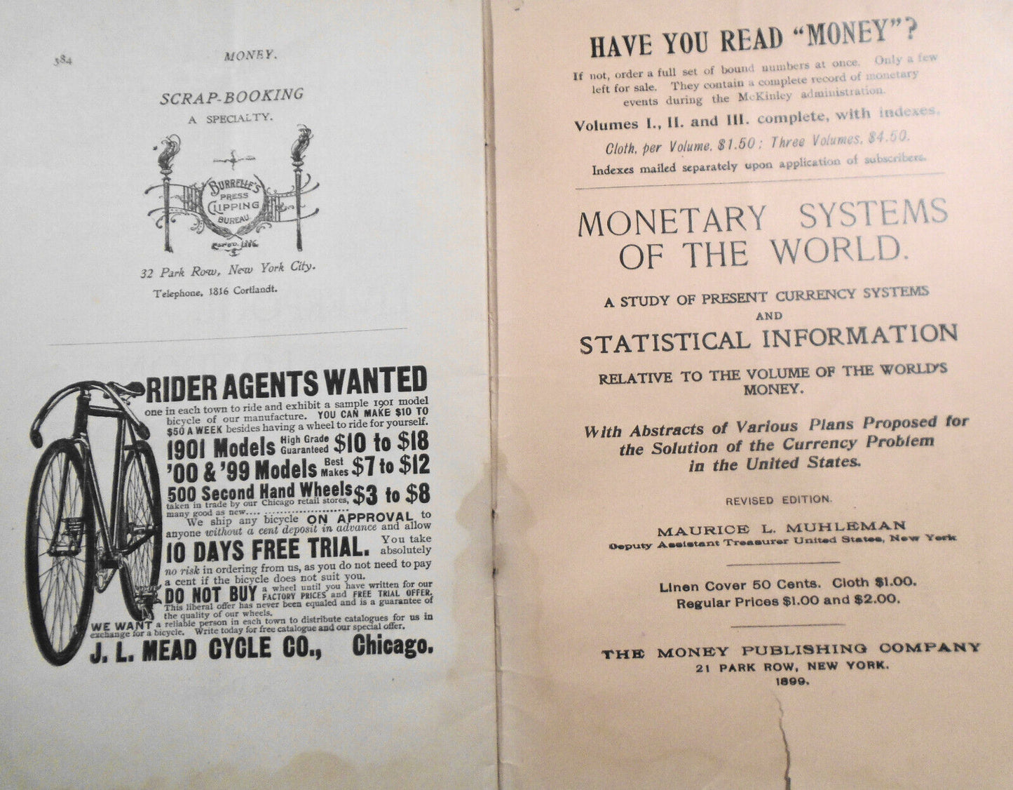 Money Magazine, June 1901. Greenbacks and Sub-Treasury vs. the Central Bank, etc