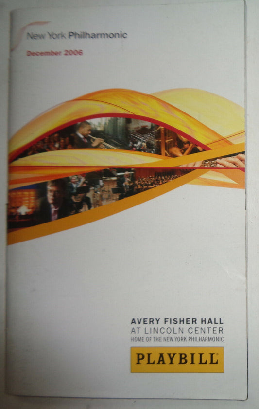JAZZ AT LINCOLN CENTER ORCHESTRA WITH WYNTON MARSALIS PLAYBILL DEC 6 - 9, 2006