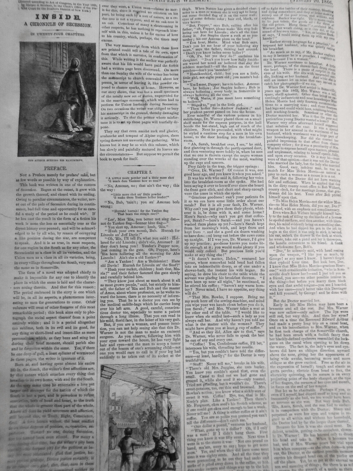 Harper's Weekly January 20, 1866 - American Beauty; Forger Ketchum; etc ORIGINAL