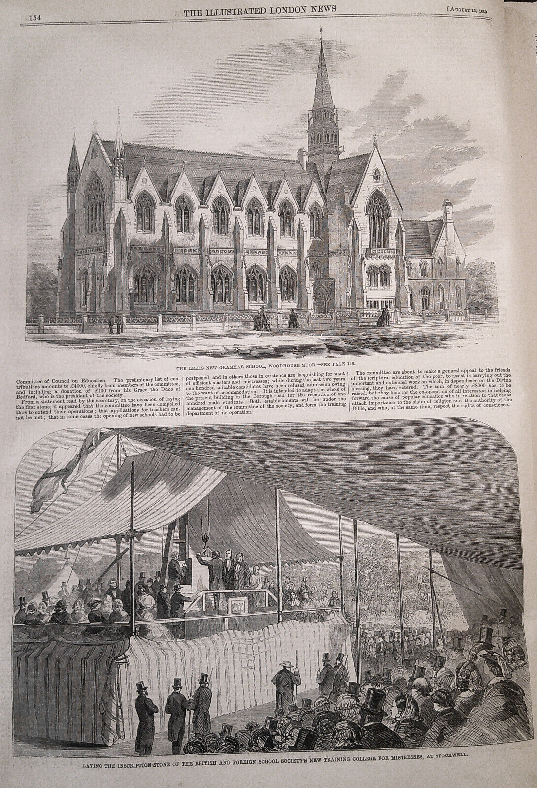 Illustrated London News, August 13, 1859. Sovereignty of the Seas; Great Eastern