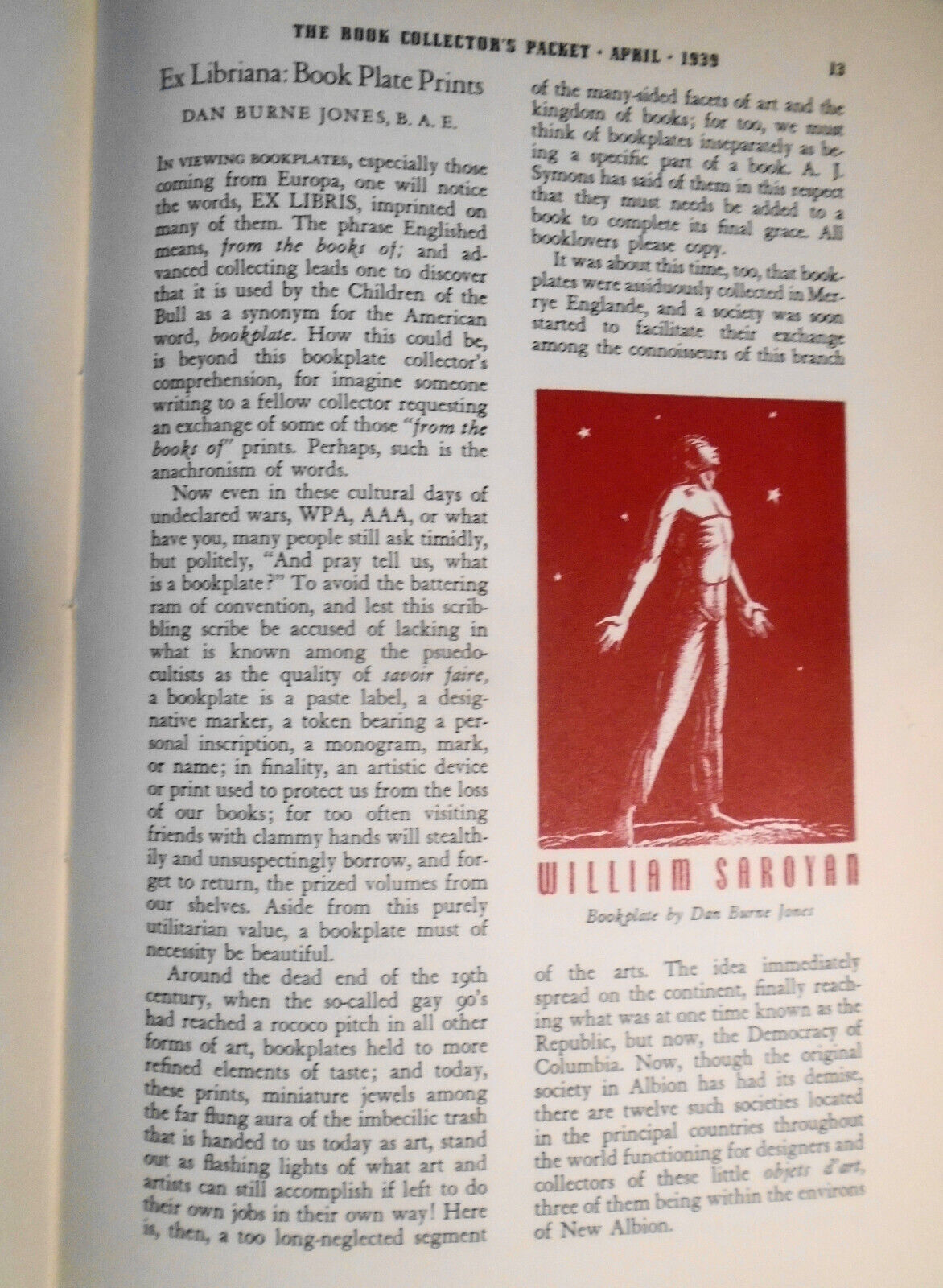 Book Collector's Packet, April 1939 - Chapman Whitcomb... peddler of Chapbooks