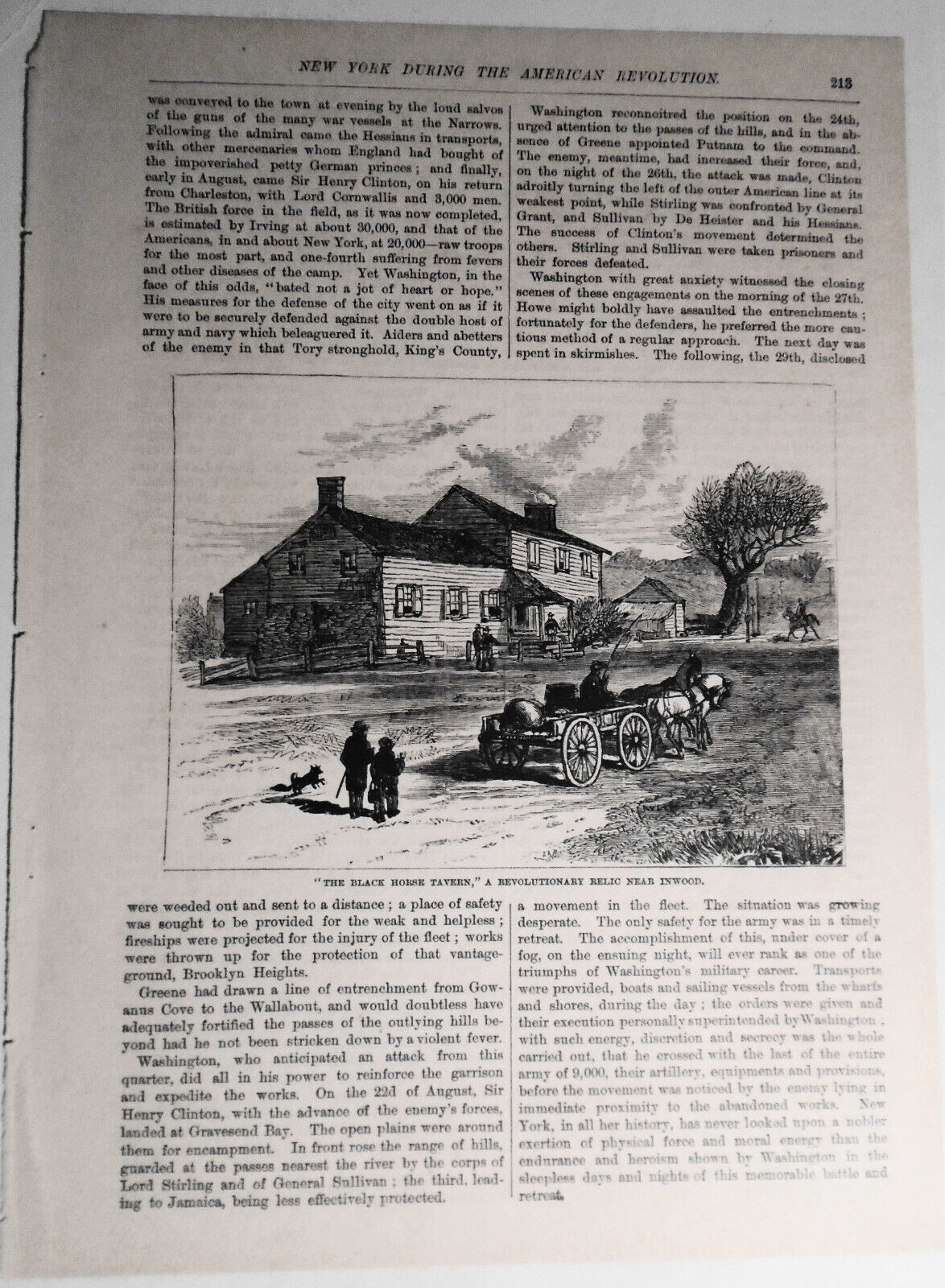 The Black Horse Tavern, Revolutionary Relic Near Inwood. Frank Leslie's, 1884