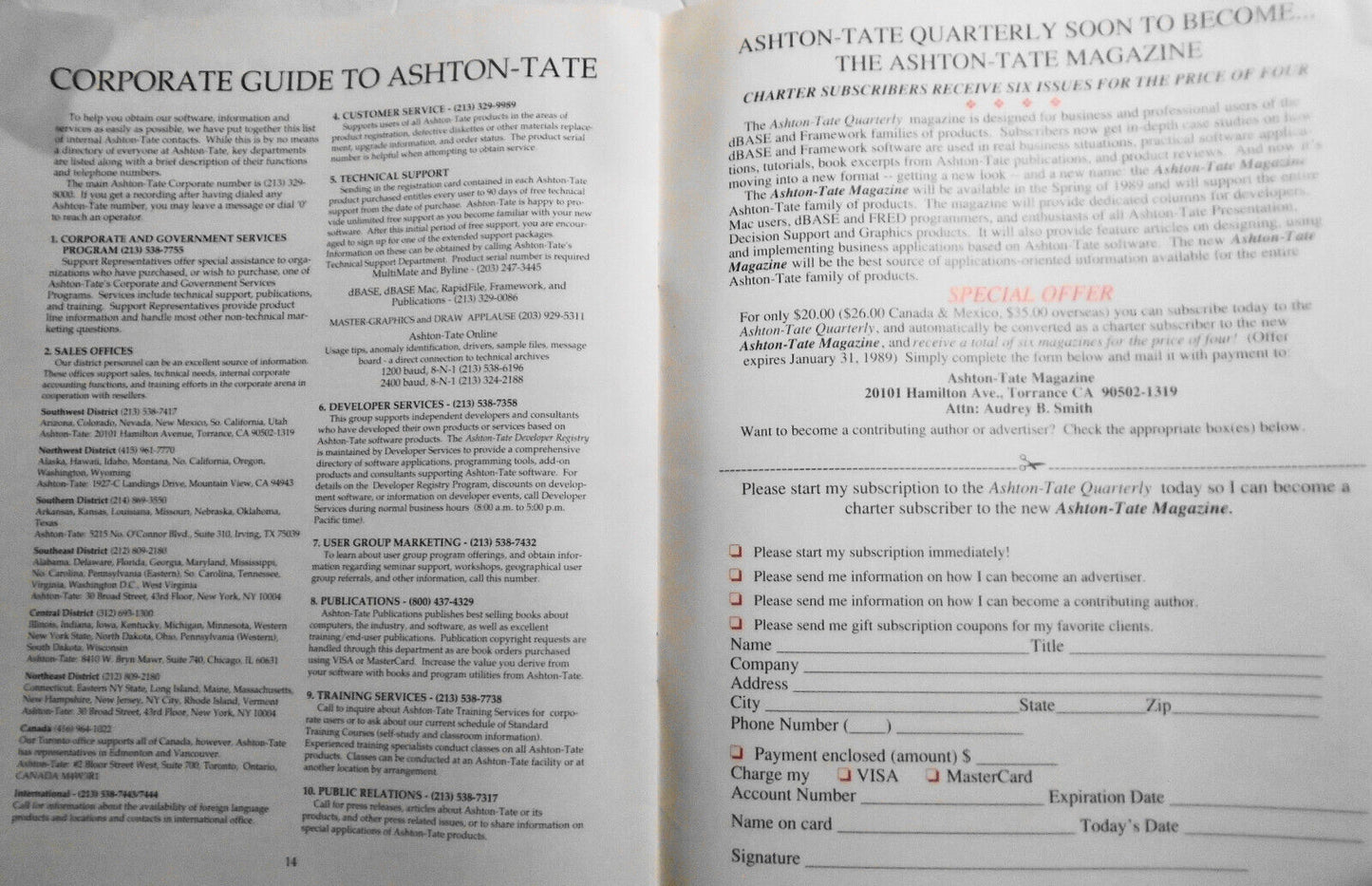 Ashton-Tate Corporate Update, Fall 1988