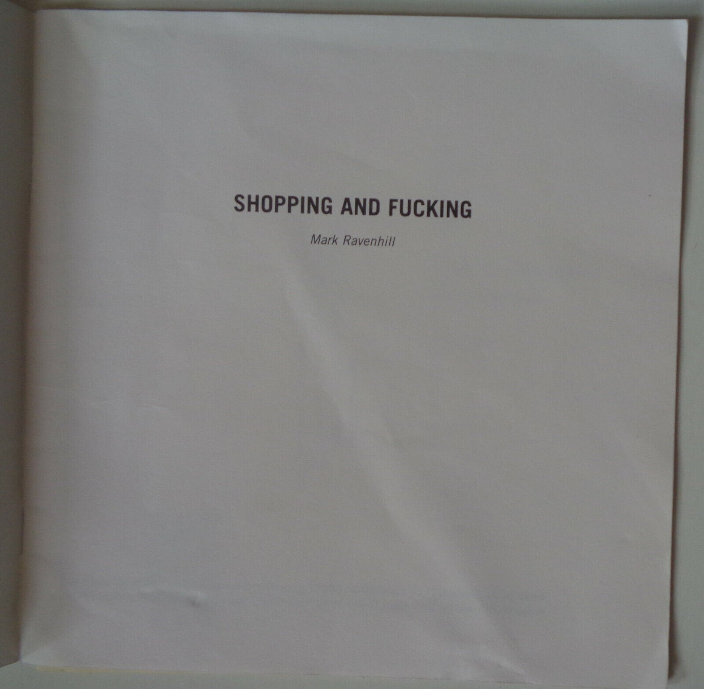 SHOPPING AND F*CKING - SOUVENIR PROGRAM - 1998 NEW YORK THEATRE WORKSHOP