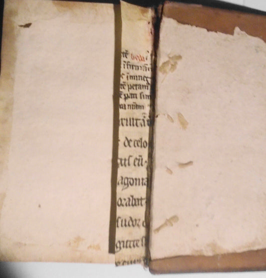 1669  book with vellum manuscript fragments bound in: Les Peintures Morales, v.2