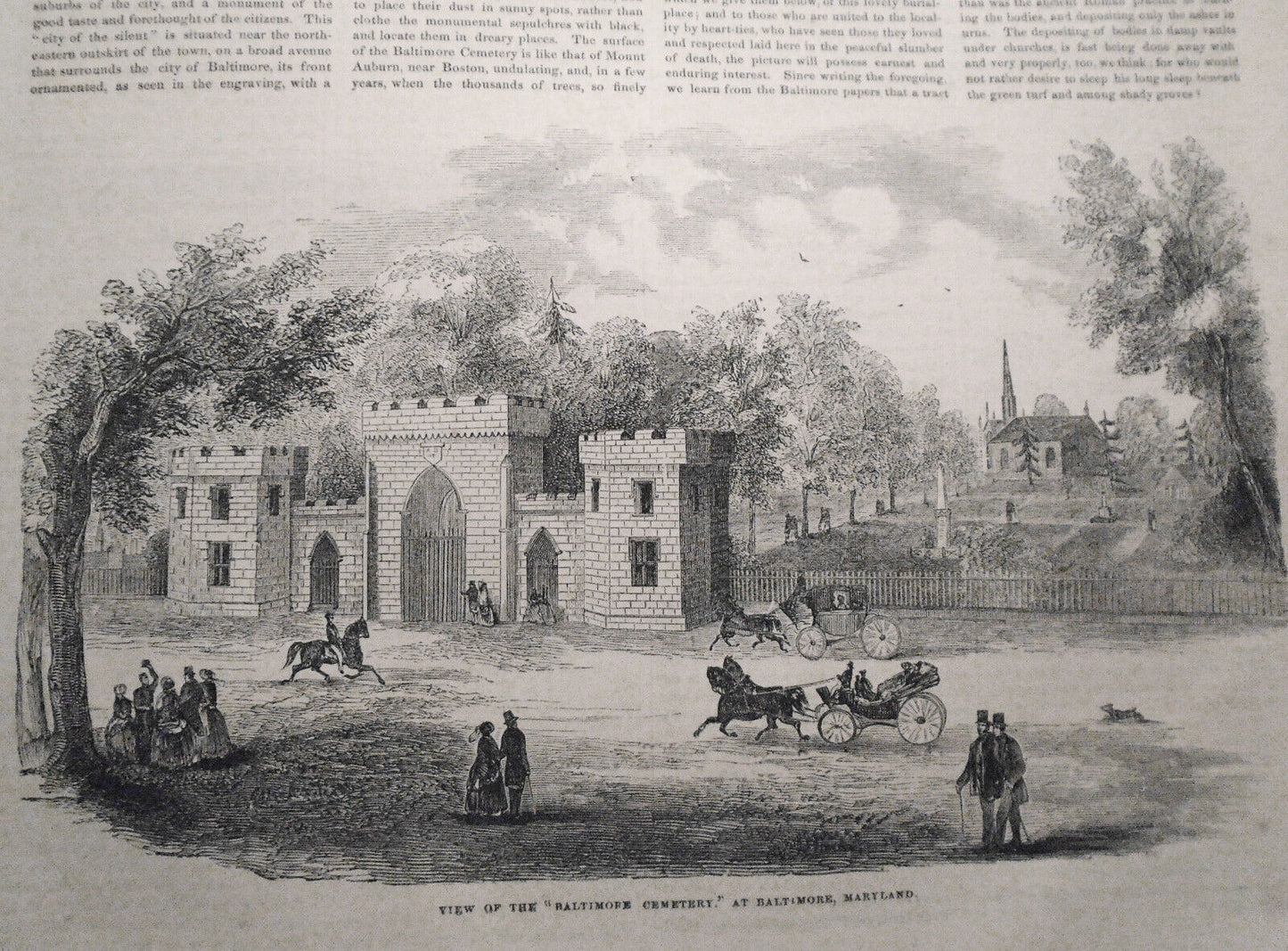Gleason's Pictorial - Complete Original Issue - May 8, 1852. Baltimore Cemetery.