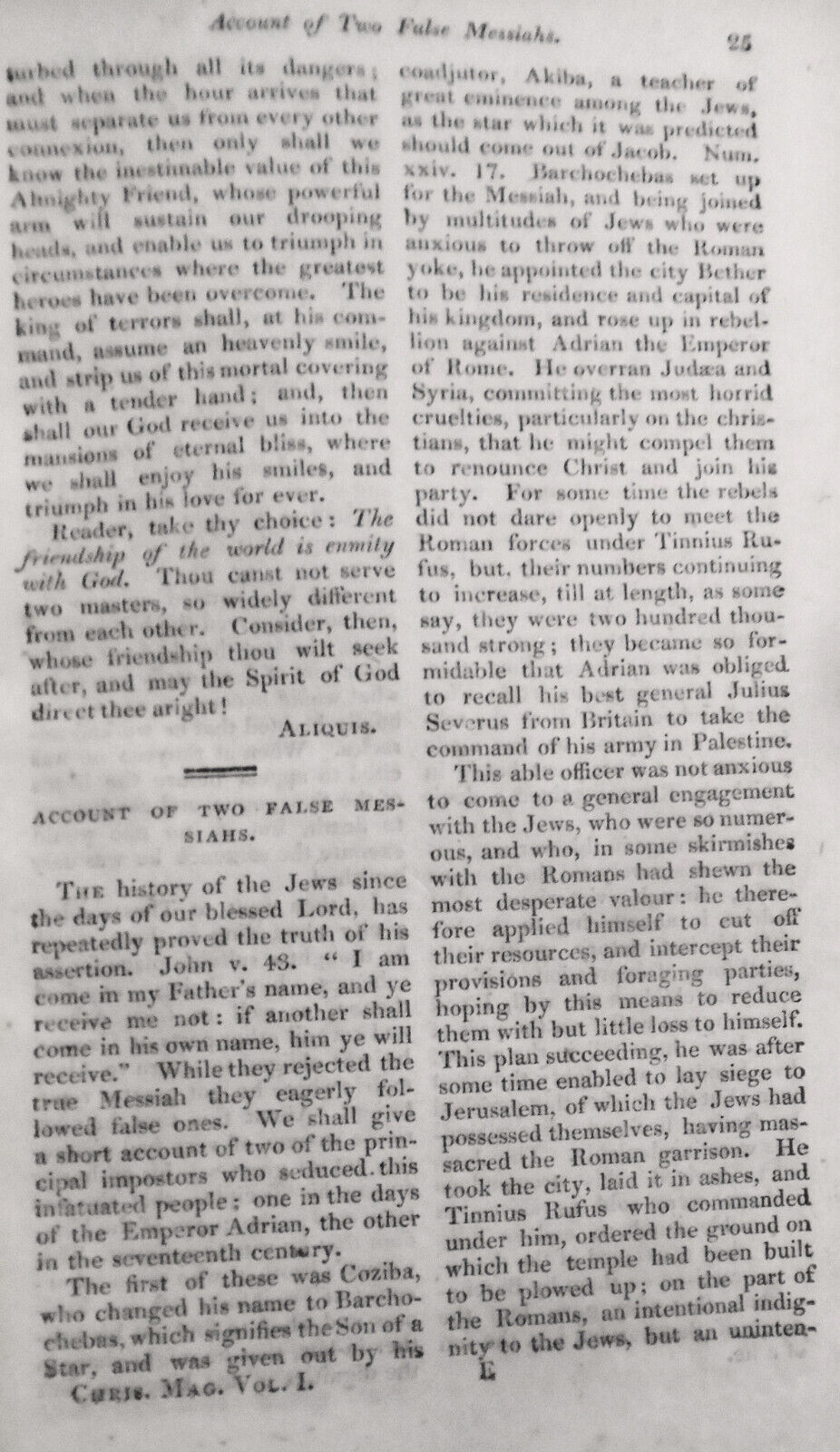 The Christian Magazine, January 1815 - Premiere Issue,  Vol. 1, No. 1. [Ireland]