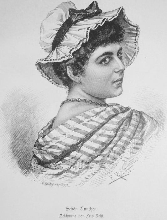 Schon Annchen, von Fritz Reifs  - 1886 - Original antique print