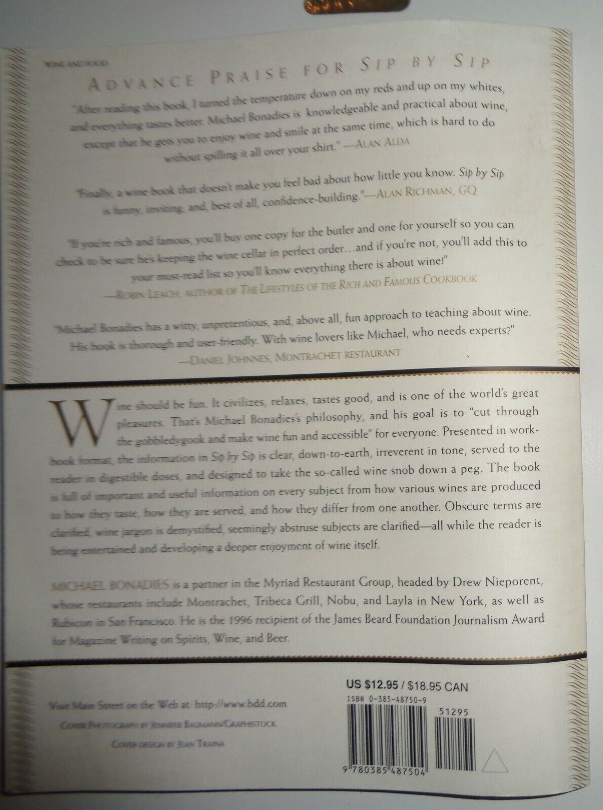 Sip by Sip : An Insider's Guide to Learning All about Wine SIGNED