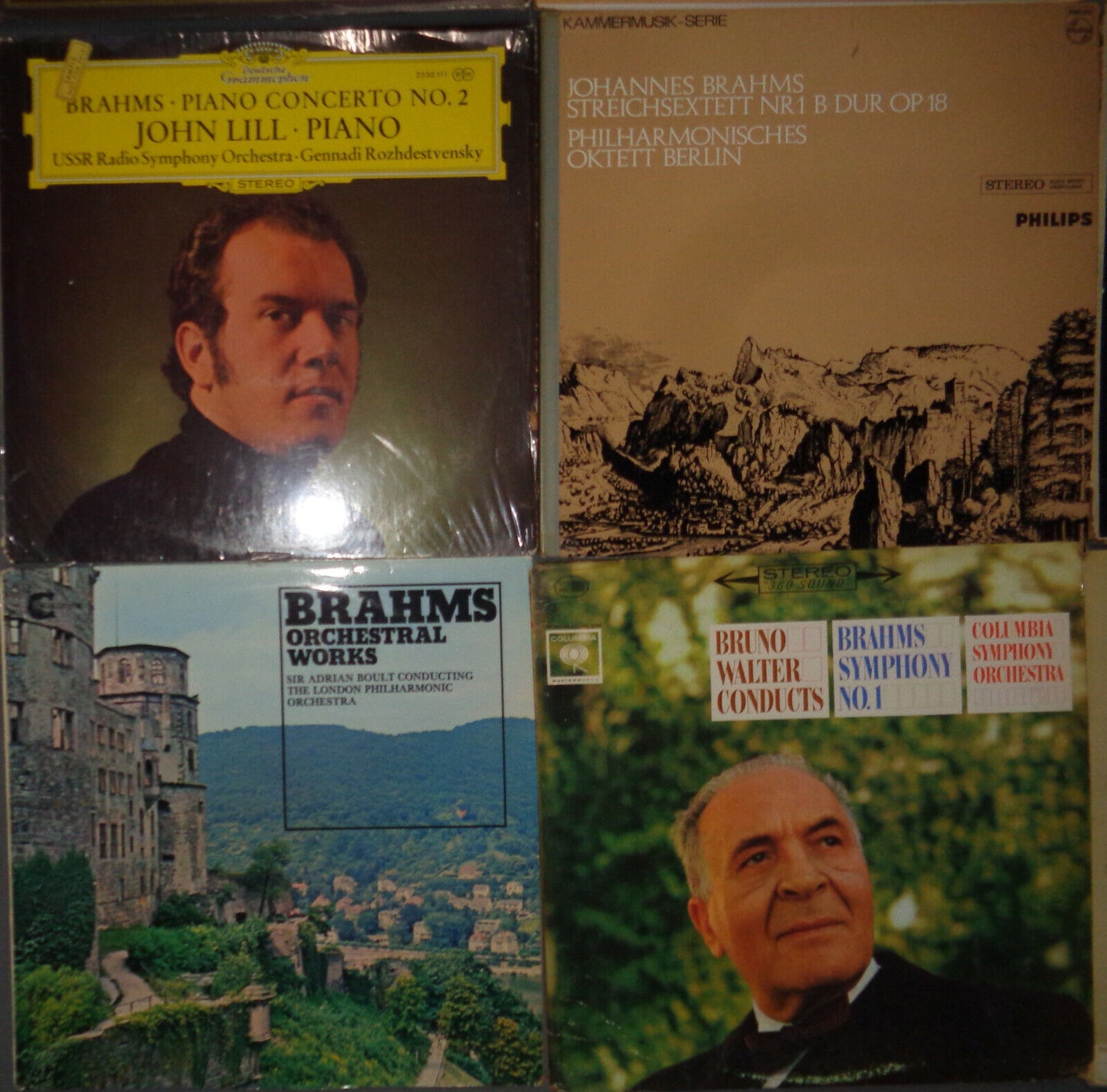 16 Brahms LPs lot - Rubinstein, Stern, Curzon, Fournier, Francescatti, Schnabel