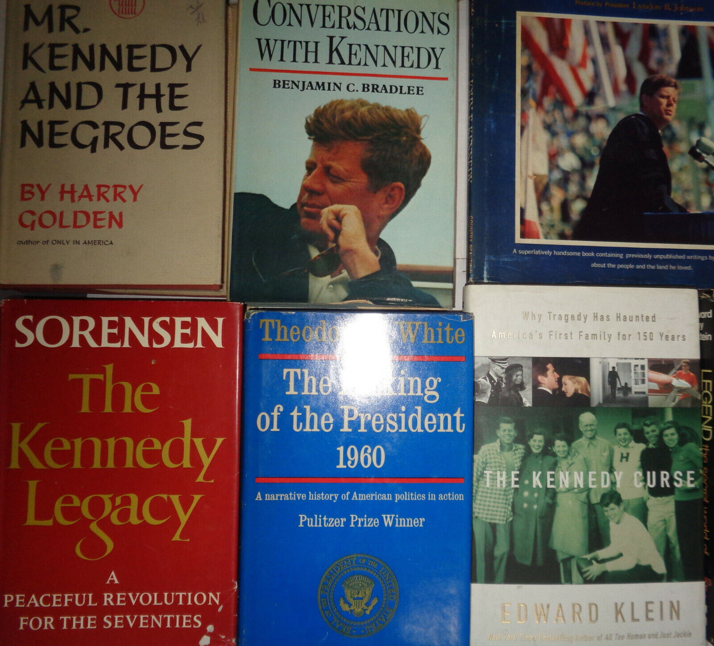 16 John F. Kennedy hardcovers - Profiles in Courage, 1000 Days, Reckless Youth..