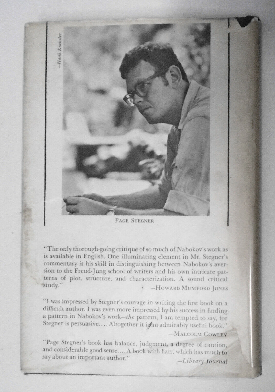 Escape into Aesthetics -The Art of Vladimir Nabokov, by Page Stegner. 1st 1966