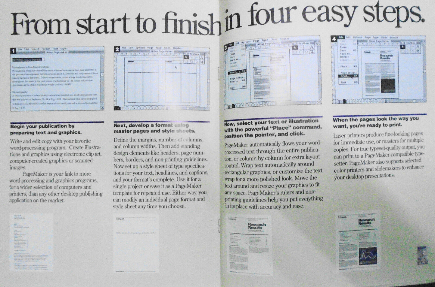 Aldus PageMaker - 1988 Advertising Promo Brochure