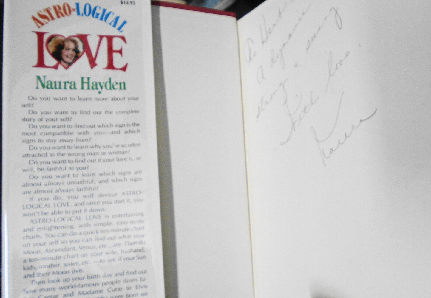 Astro-Logical Love by Naura Hayden (1982, Hardcover) SIGNED First Edition.