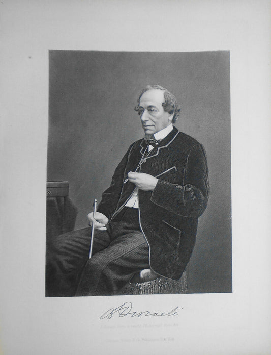 Benjamin Disraeli -- 1873 engraving  - Duyckinck Portrait Gallery
