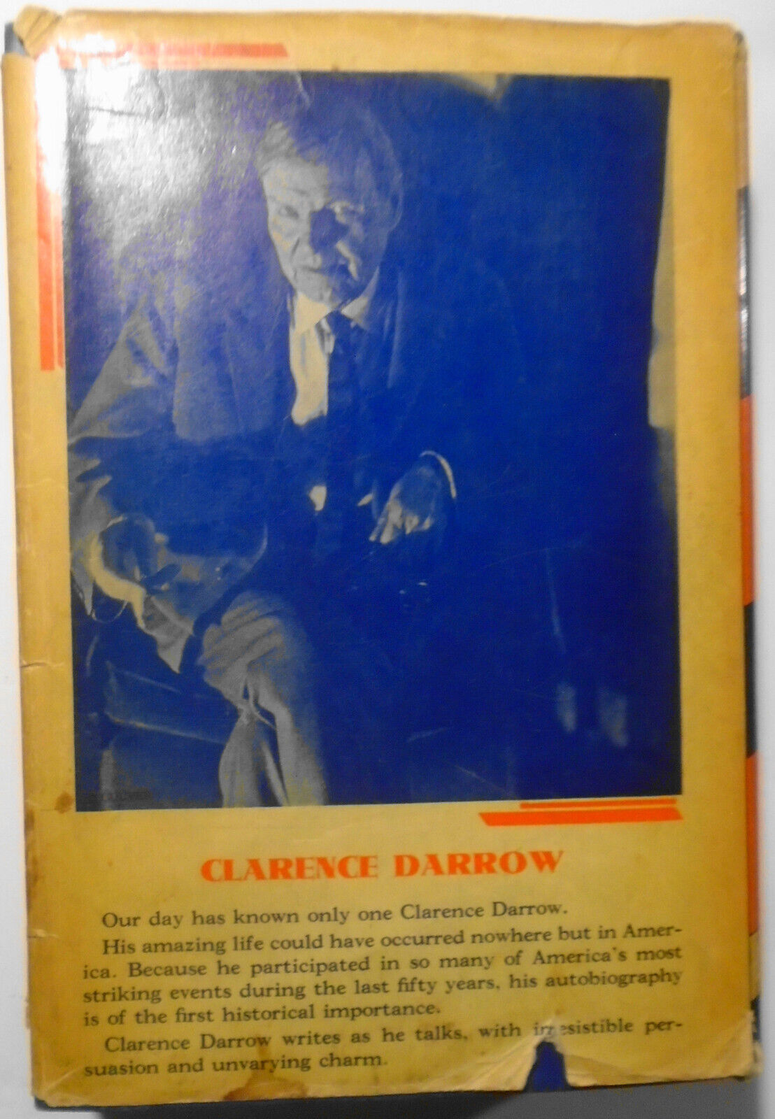 Clarence Darrow. The Story of My Life. 1932 First edition. Hardcover/DJ. 1st ptg