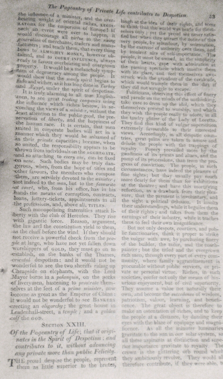 1821 The spirit of despotism. Dedicated to Lord Castlereagh. By Vicesimus Knox.