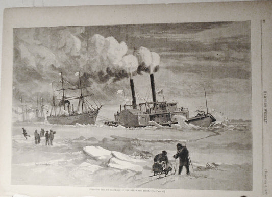 Breaking the Ice Blockade In the Delaware River. Harper’s Weekly, Feb 3, 1877