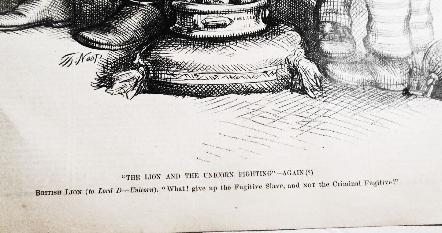 The Lion and the Unicorn Fighting - Again(?) by Th Nast - Harper's Weekly,  1876