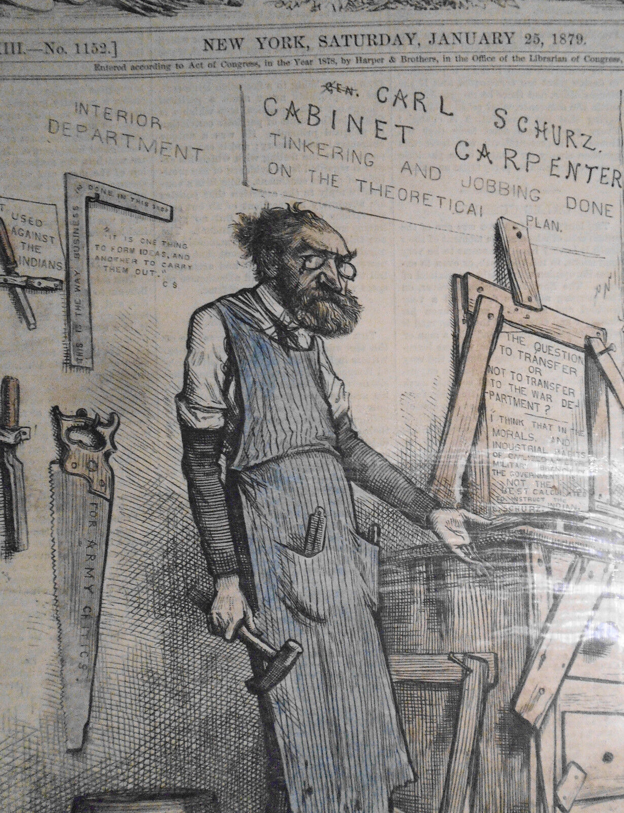 No More Outbreaks, by Thomas Nast - Harper's Weekly Jan 25, 1879. Hand-colored