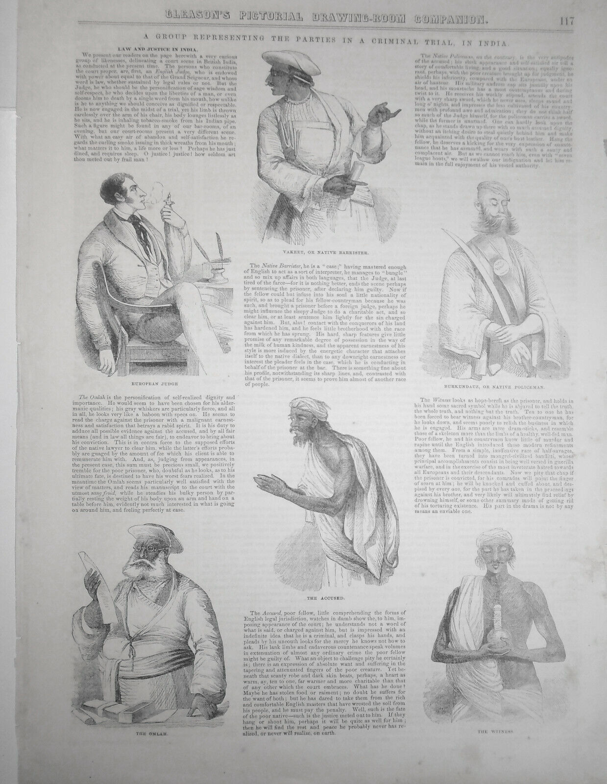 1852 Parties in a Criminal Trial in India - Print & story - Gleason's  original