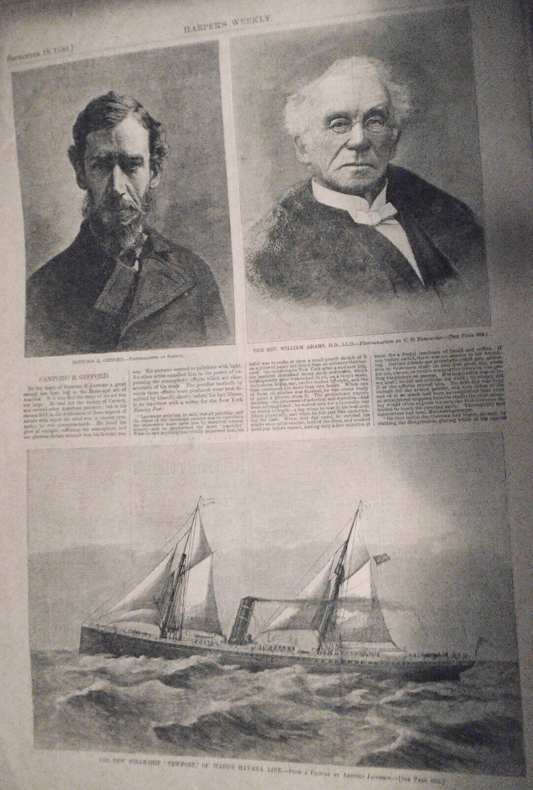 HARPER'S WEEKLY September 18,  1880 - The Obelisk; Out of the Deep; Politics etc