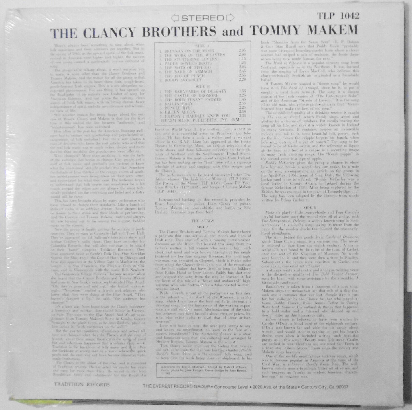 The Clancy Bros. & Tommy Makem - LP - Tradition Records TLP 1042 - SEALED, NEW