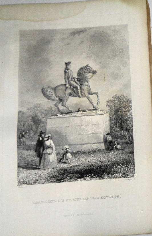 1860 - Clark Mills's Statue of Washington / J. Rogers after Kirk- Original engra