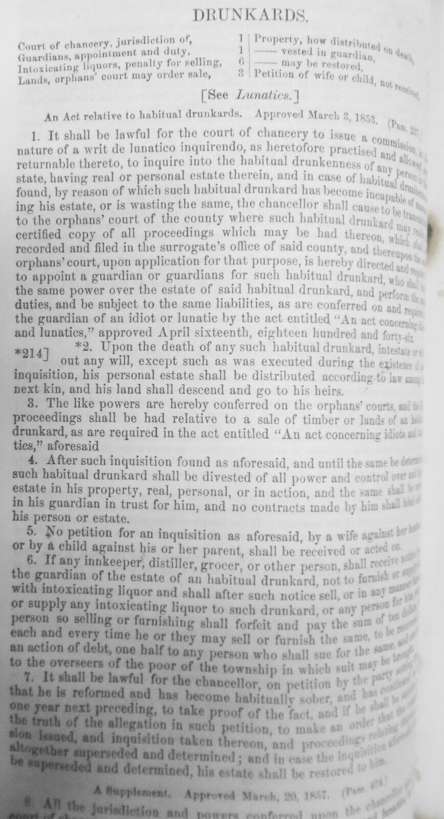 1861 A digest of the laws of New Jersey, by Lucius Q. C. Elmer, John T. Nixon