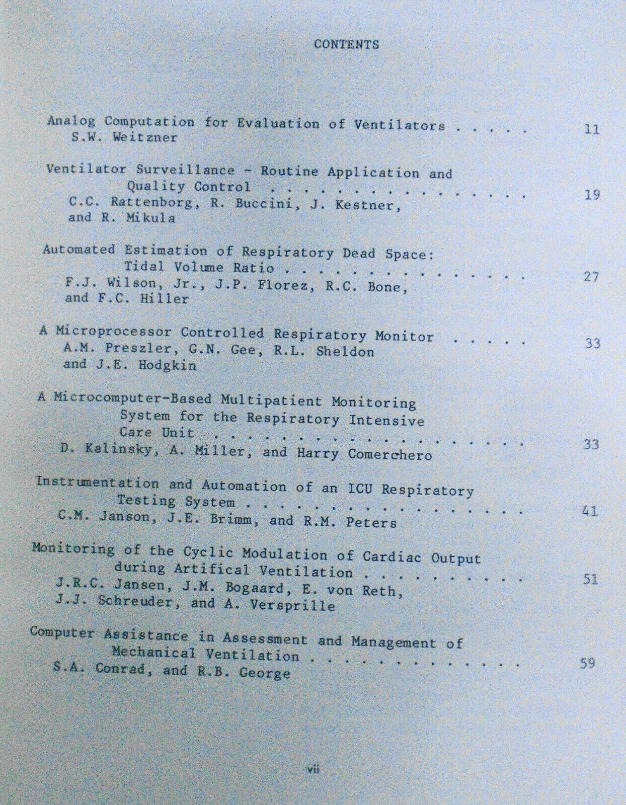 Computers in critical care and pulmonary medicine, by Sreedhar Nair. 1st ed 1980
