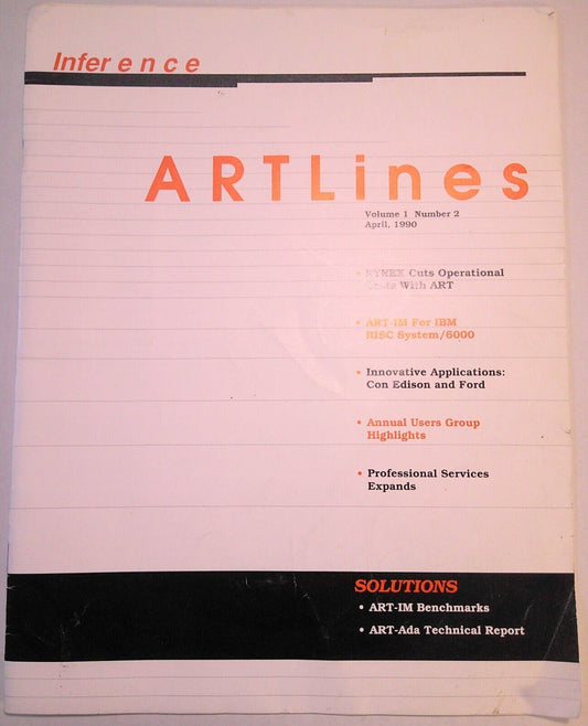 ARTLines Vol 1, No 2, April 1990 by Inference Corporation + Background  [ART-IM]