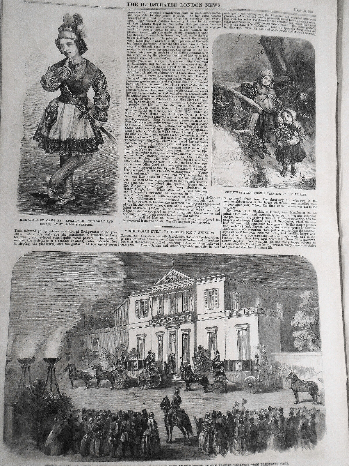 The Illustrated London News December 24, 1859 original with Christmas Supplement